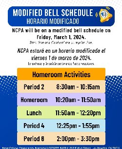 modified bell schedule hr activities